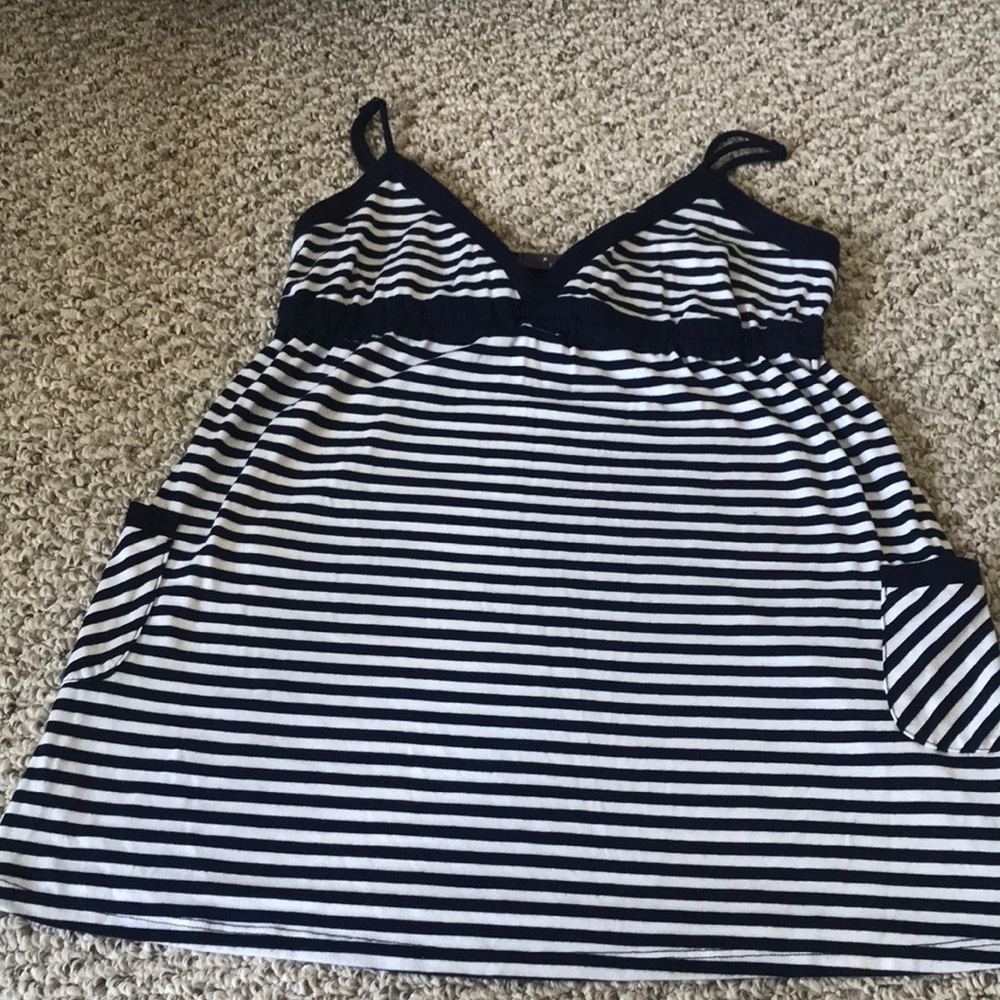 Blue and white tank top